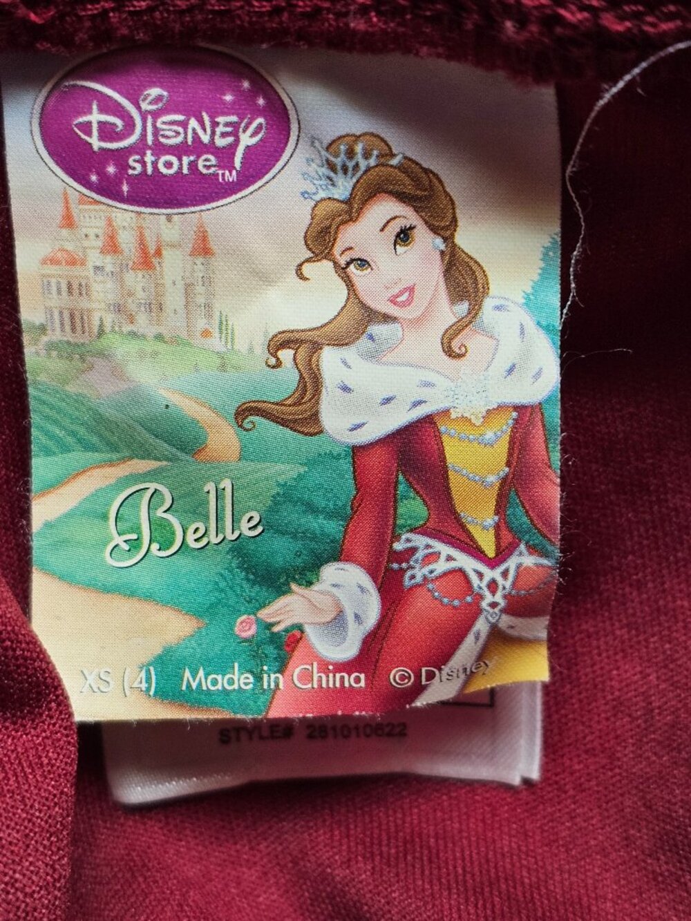 Disney Store Belle Holiday Princess Costume Dress Red Gold Beauty & the Beast XS - Picture 3 of 16